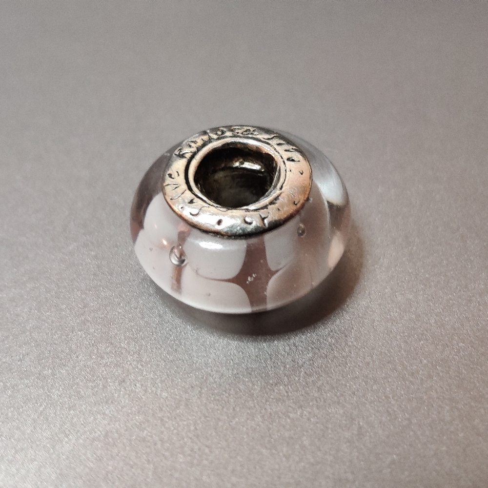 Signed Rado Sterling Silver & Art Glass Charm bead